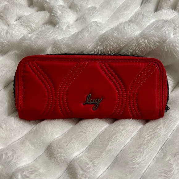 lug Handbags - Lug Scarlet Quilted RFID Zip Around Wallet
